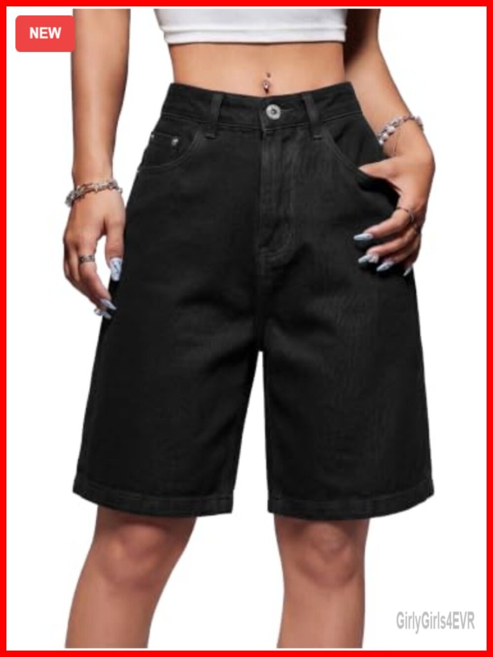 Women's High Waisted Baggy Wide Leg Denim Jorts Casual Summer Shorts